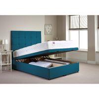 Appian Ottoman Divan Bed and Mattress Set Teal Chenille Fabric Single 3ft