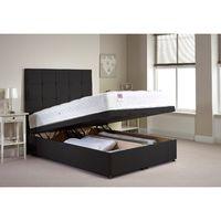 Appian Ottoman Divan Bed and Mattress Set Charcoal Chenille Fabric Single 3ft