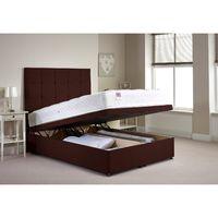 appian ottoman divan bed and mattress set chocolate chenille fabric si ...