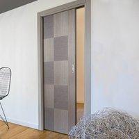 Apollo Chocolate Grey Flush Internal Pocket Door is 1/2 Hour Fire Rated and Prefinished