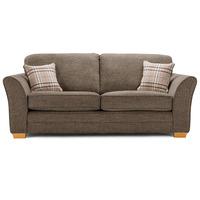 April Fabric 3 Seater Sofa Brown