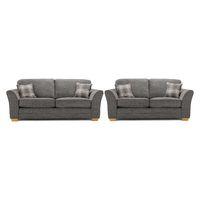 April Fabric 3 and 2 Seater Sofa Suite Grey