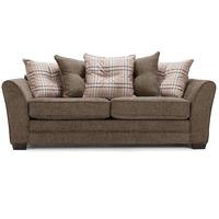 April Fabric 3 Seater Scatter Back Sofa Brown