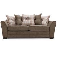 April Fabric 2.5 Seater Scatter Back Sofa Brown