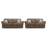 april fabric 3 and 2 seater sofa suite brown