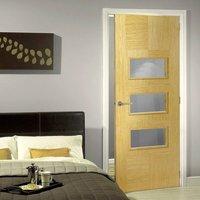 Apollo Oak 3L Door with Clear Safety Glass - Prefinished