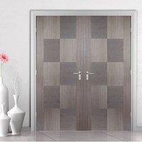 Apollo Chocolate Grey Flush Internal Door Pair is 1/2 Hour Fire Rated and Prefinished
