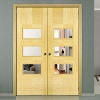 Apollo Oak 3L Door Pair with Clear Safety Glass - Prefinished