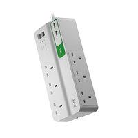 APC Essential SurgeArrest 6 outlets with 5V, 2.4A 2 port USB charger, 230V UK