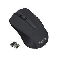 Approx Appwmlite 1200dpi Wireless Mouse With Nano Usb Receiver 10m Black