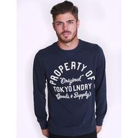Applique Long Sleeve Top In Dress Blues- Tokyo Laundry