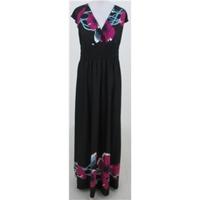 Apricot size M black & pink mix floral print maxi dress