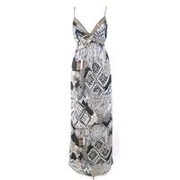 Apricot - Size: L -Black and Grey Patterned - Maxi Dress