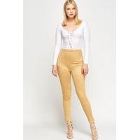 apricot suedette high waisted leggings