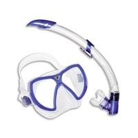 Aqualung Vision Flex + Airflex Purge Lx Snorkel - Blue