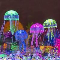 Aquarium Decoration Glowing Jellyfish Silicone Random Colors 3pcs for Fish Tank