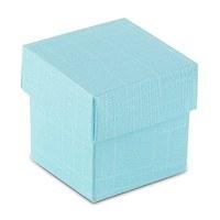 aqua blue square favour box with lid