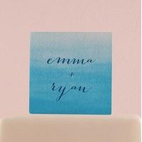 Aqueous Personalised Clear Acrylic Block Cake Topper