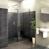 aquadry front panel pivoting splash panel with walk in entry w900mm