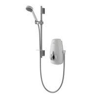 Aqualisa Aquastream White & Chrome Satin Chrome Effect Manual Mixer Power Shower