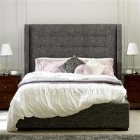 aquila king winged back bed frame grey choose set