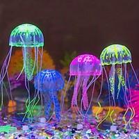 aquarium decoration glowing jellyfish silicone random colors 3pcs for  ...