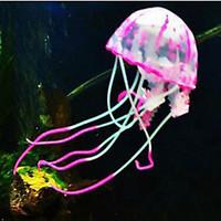 aquarium decoration jellyfish non toxic tasteless silicone red