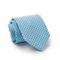 aqua white blue daisy print silk tie savile row