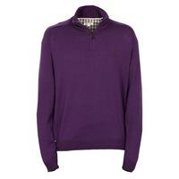 aquascutum half zip sweater dark purple