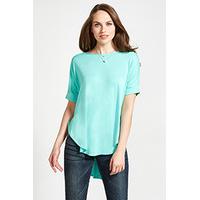 Aqua Basic Rounded Hem Oversized T-Shirt