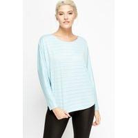 Aqua Thin Stripe Long Sleeve Top