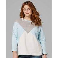 Aqua/Grey Colour Block Sweatshirt