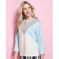 Aqua/Grey Colour Block Sweatshirt