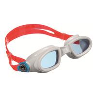 Aqua Sphere Mako Swimming Goggles - Blue Lens - White/Red