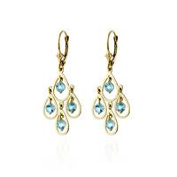 Aquamarine Quadruplo Milan Drop Earrings 2.4ctw in 9ct Gold