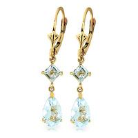 Aquamarine Droplet Earrings 4.5ctw in 9ct Gold