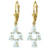 Aquamarine Drop Earrings 3.9ctw in 9ct Gold