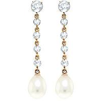 aquamarine and pearl by the yard drop earrings 100ctw in 9ct gold