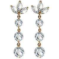 Aquamarine Petal Drop Earrings 8.7ctw in 9ct Gold
