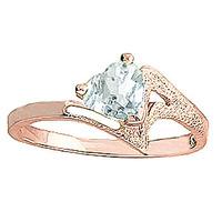 Aquamarine Devotion Heart Ring 0.95ct in 9ct Rose Gold