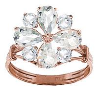 aquamarine sunflower cluster ring 243ctw in 9ct rose gold