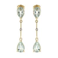 Aquamarine and Diamond Drop Earrings 6.0ctw in 9ct Gold