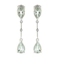 Aquamarine and Diamond Drop Earrings 6.0ctw in 9ct White Gold