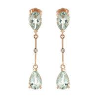 aquamarine and diamond drop earrings 60ctw in 9ct rose gold