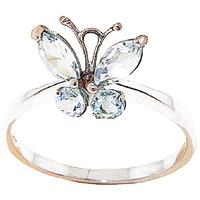 Aquamarine Butterfly Ring 0.6ctw in 9ct Rose Gold