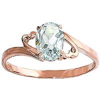 aquamarine classic desire ring 075ct in 9ct rose gold