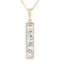 Aquamarine Channel Set Pendant Necklace 2.25ctw in 9ct Gold