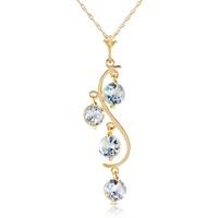 Aquamarine Dream Catcher Pendant Necklace 2.25ctw in 9ct Gold