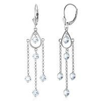 Aquamarine Faro Drop Earrings 3.0ctw in 9ct White Gold