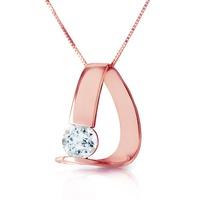 Aquamarine Arc Pendant Necklace 1.0ct in 9ct Rose Gold